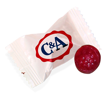 Sobre promocional con 1 pastilla caramelo macizo